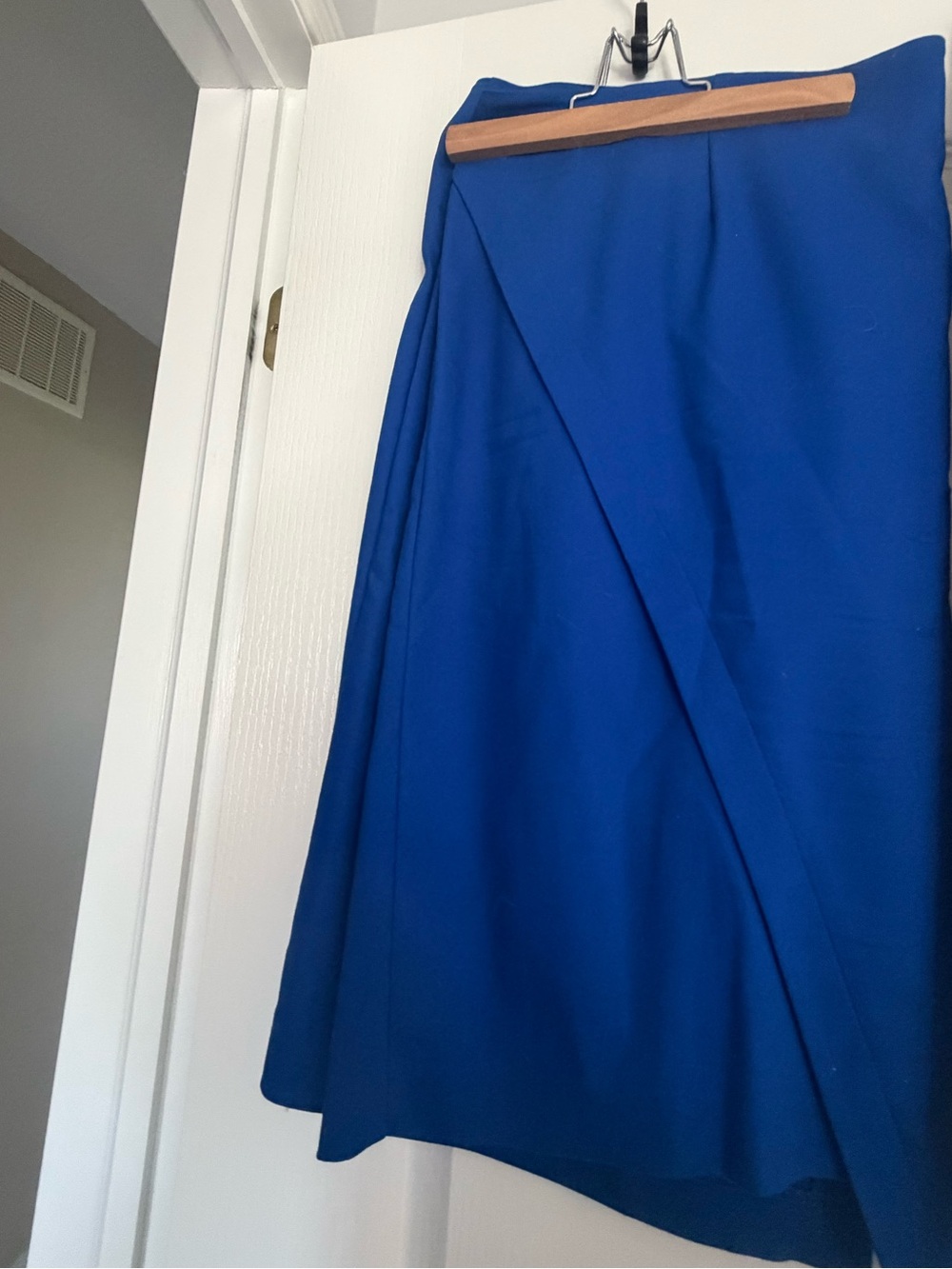 Lane Bryant Royal Blue A-line Midi Faux Wrap Skirt